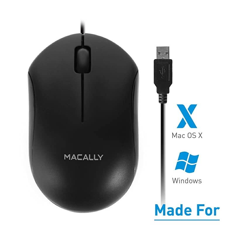 USB Wired Computer Mouse Simple 3 Button Scroll Wheel Design Ergonomic Easy to Use USB Wired Mouse Compatible with Windows Mac Plug Play USB Mouse for Laptop Desktop Black