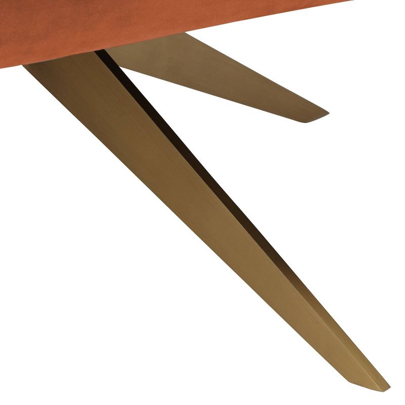 Studio 55D Ames Quilted Pumpkin Velvet Modern Swivel Club Chair