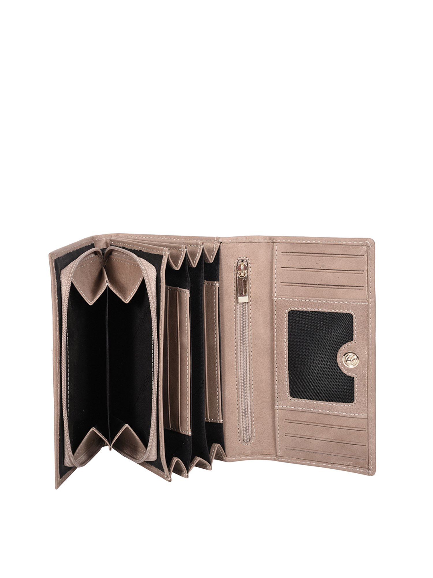 SASSORA Beige Solid Rfid Wallet for Women