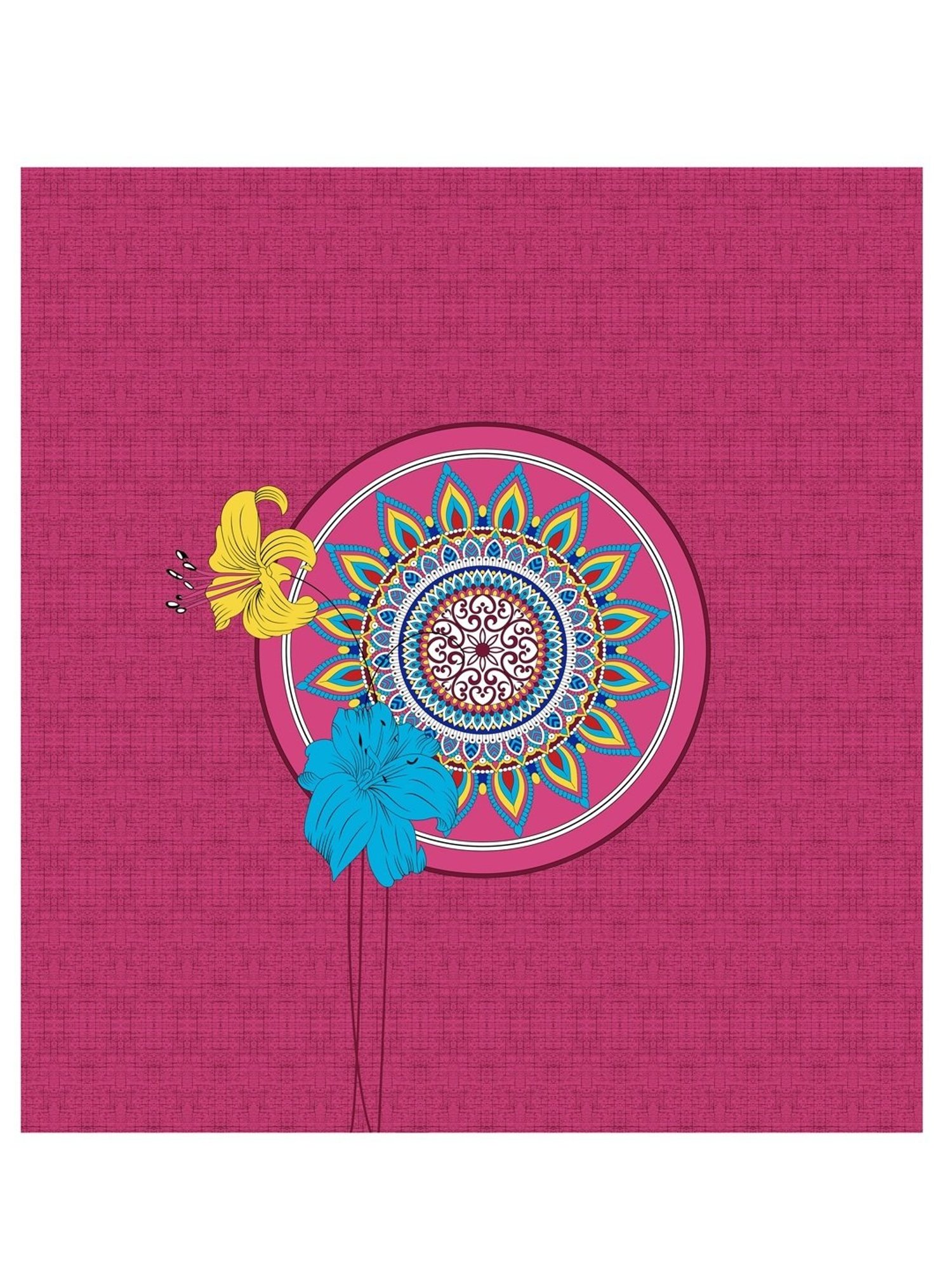 Living Roots Jaipuri Pink 210 TC Cotton Queen Bed Sheet with 2 Pillow Covers