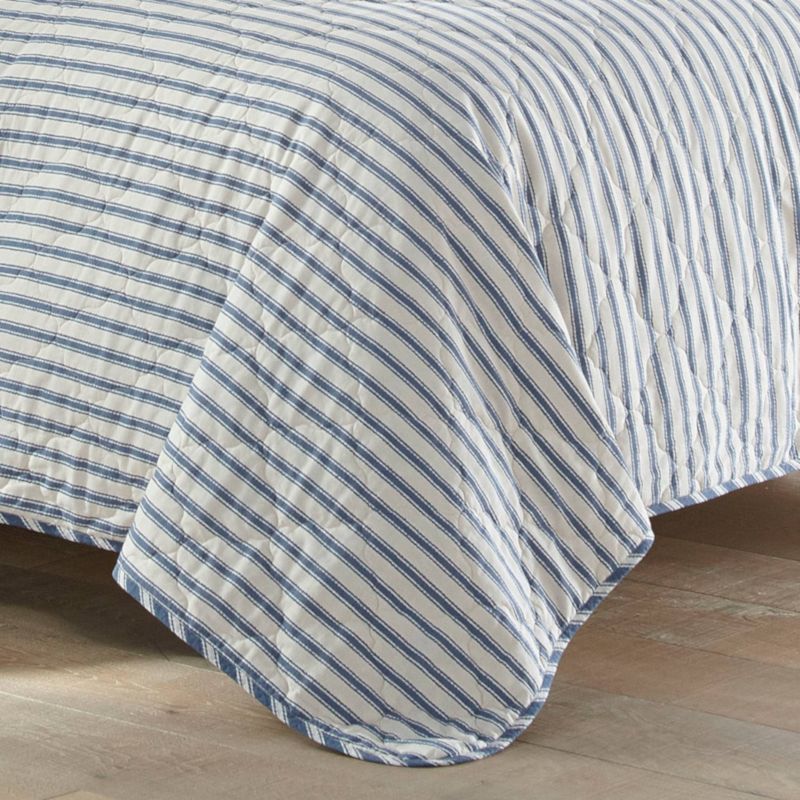 Twin Stone Cottage Willow Way Ticking Stripe Quilt Set - Navy