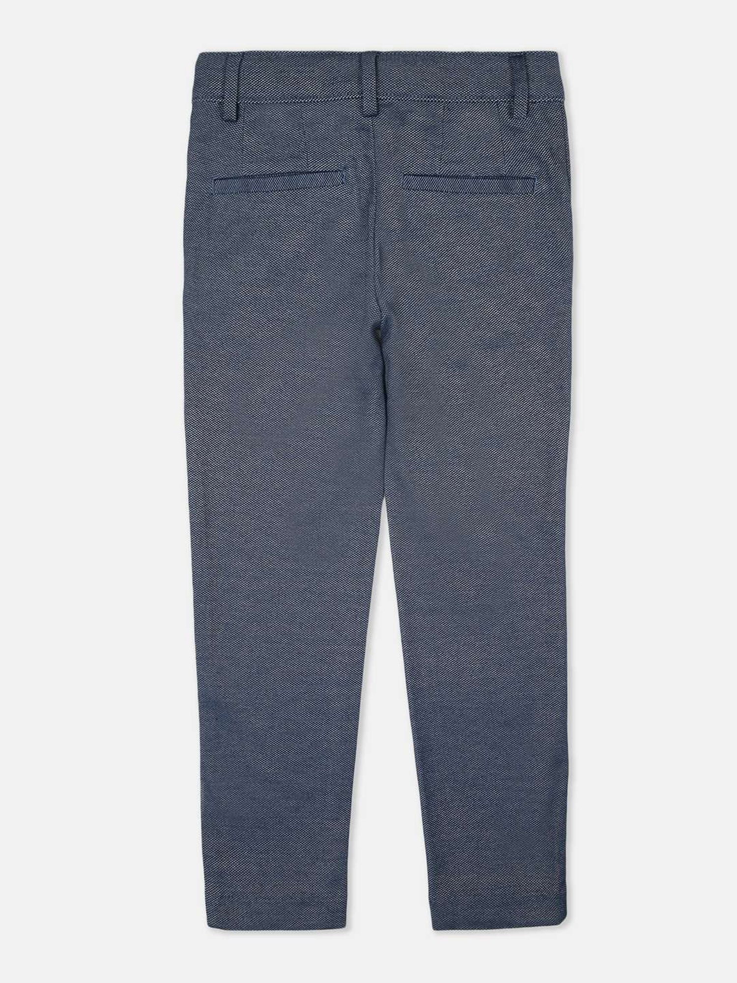 United Colors of Benetton Boys Blue Textured Pattern Trousers