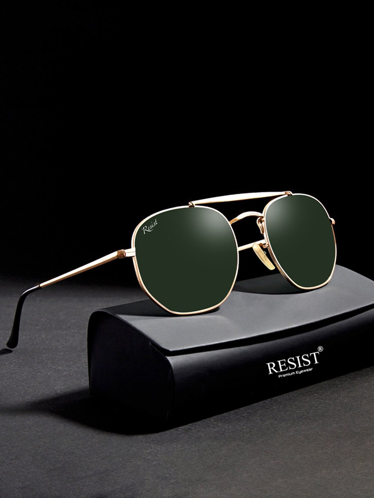 Resist Eyewear Green UV Protection Unisex Sunglasses