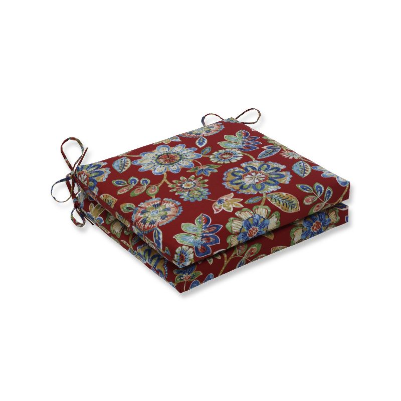 Indoor/Outdoor 2pc Daelyn Cherry Squared Corners Seat Cushion - Pillow Perfect