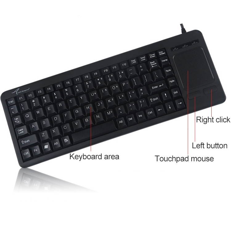 DS-8800 Touchpad Keyboard, USB Interface Prevent Water Splashing Laser Engraving Character One-piece Wired Keyboard, Length: 1.5m
