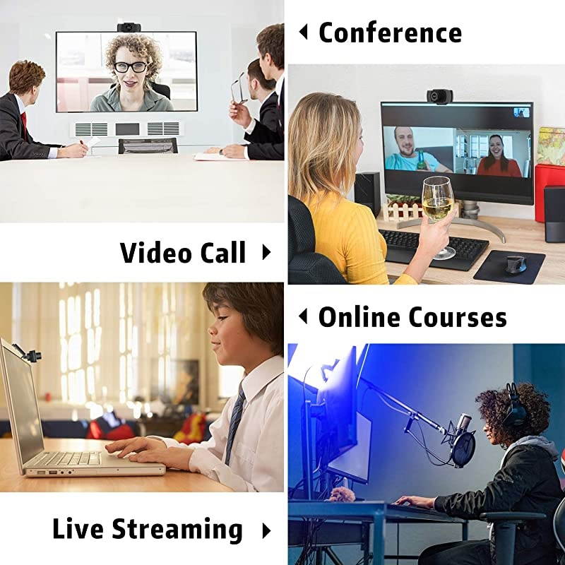 1080P HD Webcam with Microphone  Streaming Computer Web Camera for LaptopDesktopMacTV USB PC Cam for Video Calling Conferencing Gaming