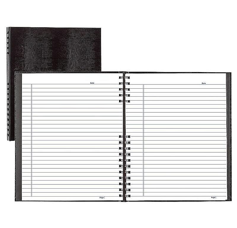 Blueline NotePro Notebook 11 x 8 1/2 White Paper Black Cover 100 Ruled Sheets A10200BLK