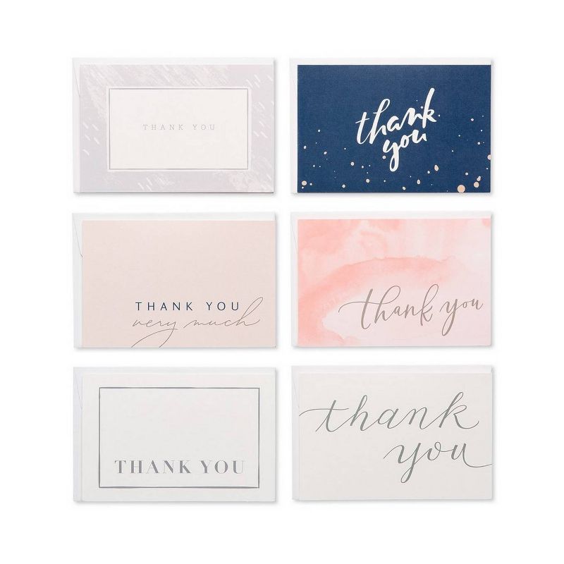 48ct Thank You Greeting Card Bundle With White Envelopes