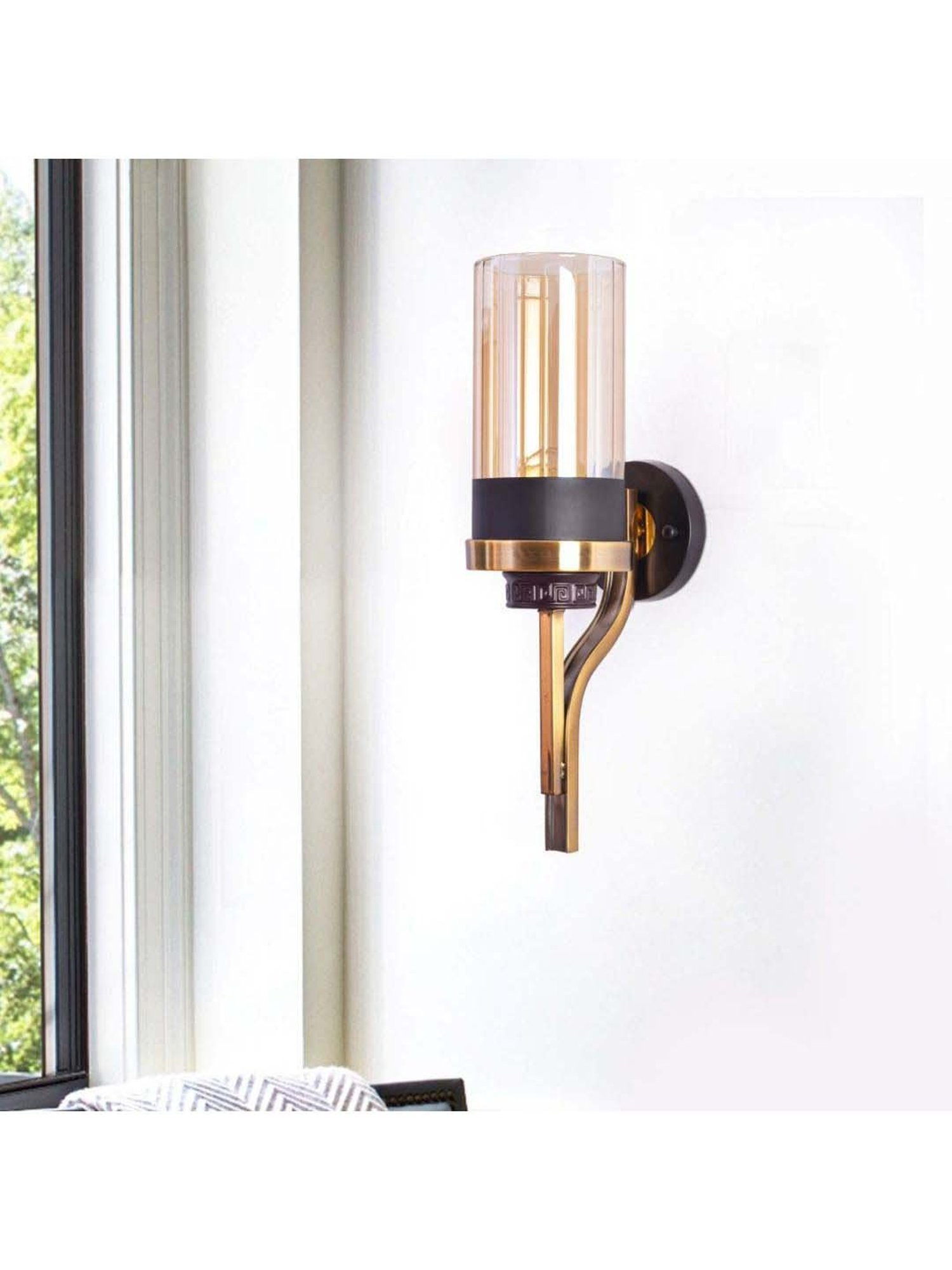 Kapoor E Illuminations Transparent Marco Brass Wall Light
