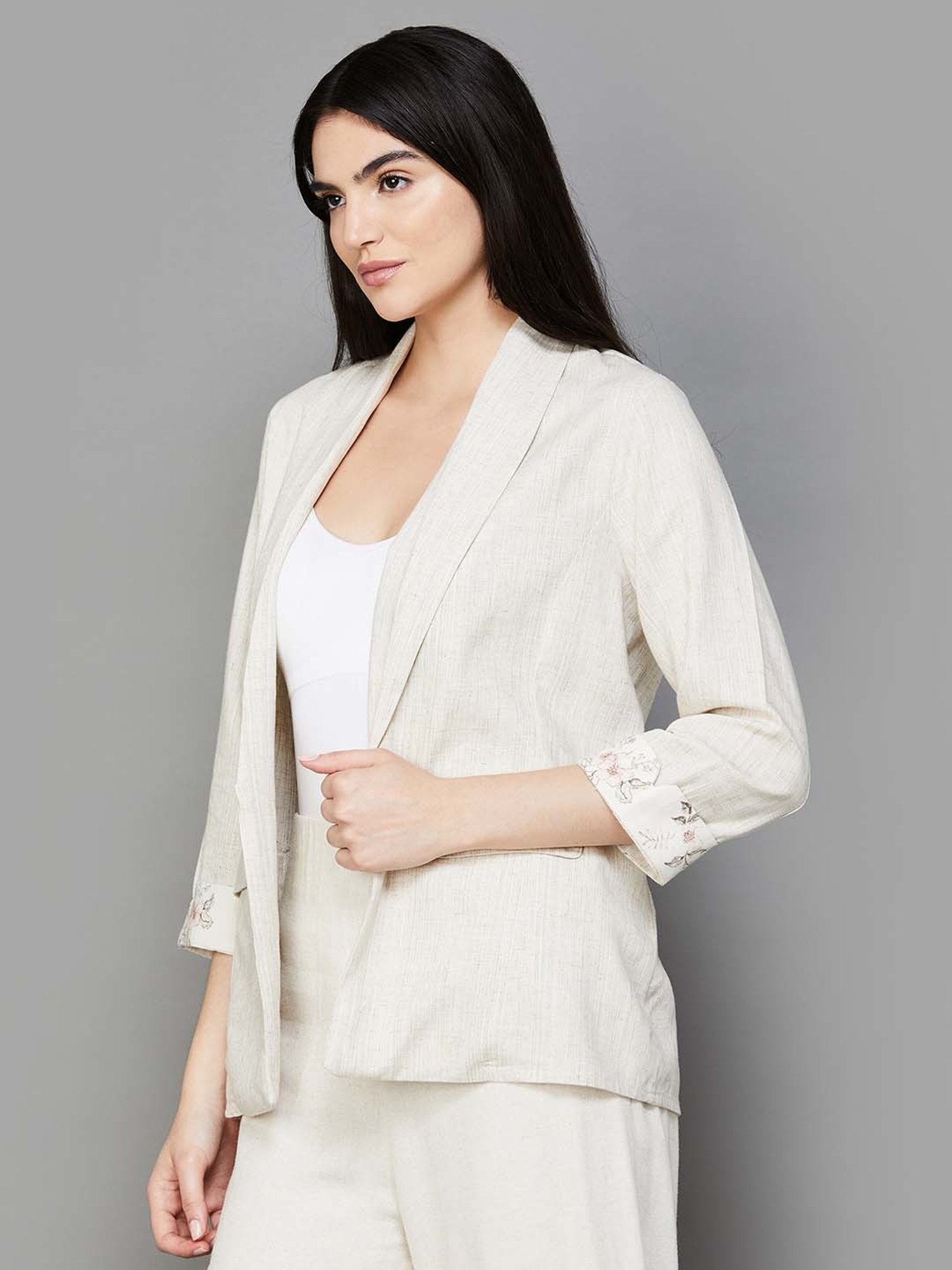 Code by Lifestyle Beige Plain Shrug