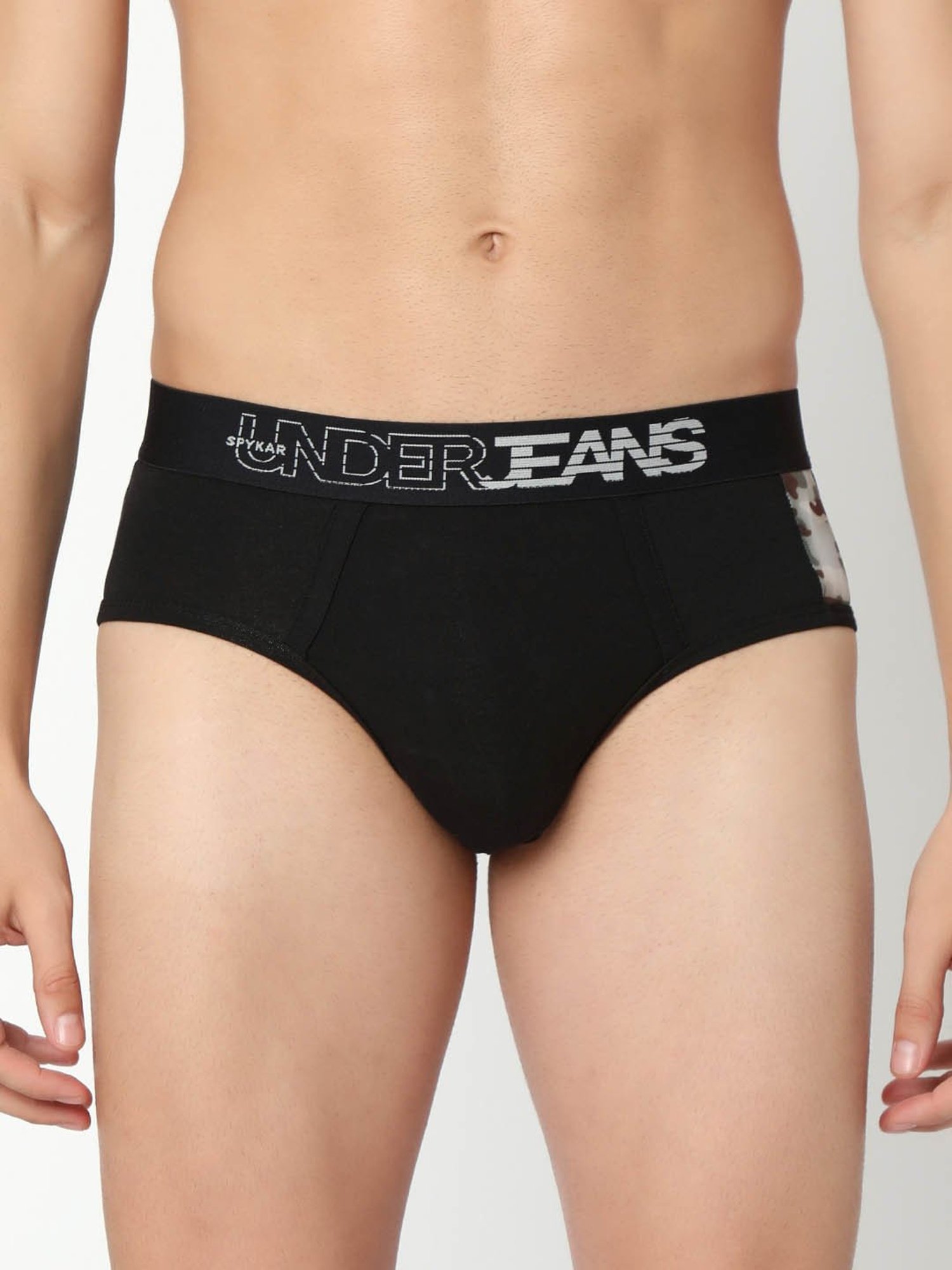 Underjeans By Spykar Multi Regular Fit Printed Briefs - Pak of 2
