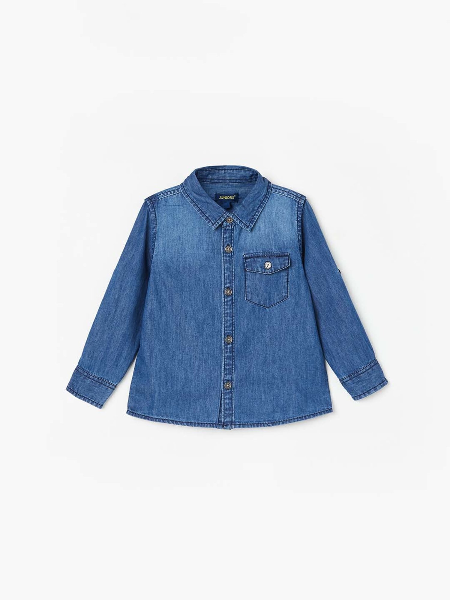 Juniors by Lifestyle Blue Cotton Printed Full Sleeves Shirt