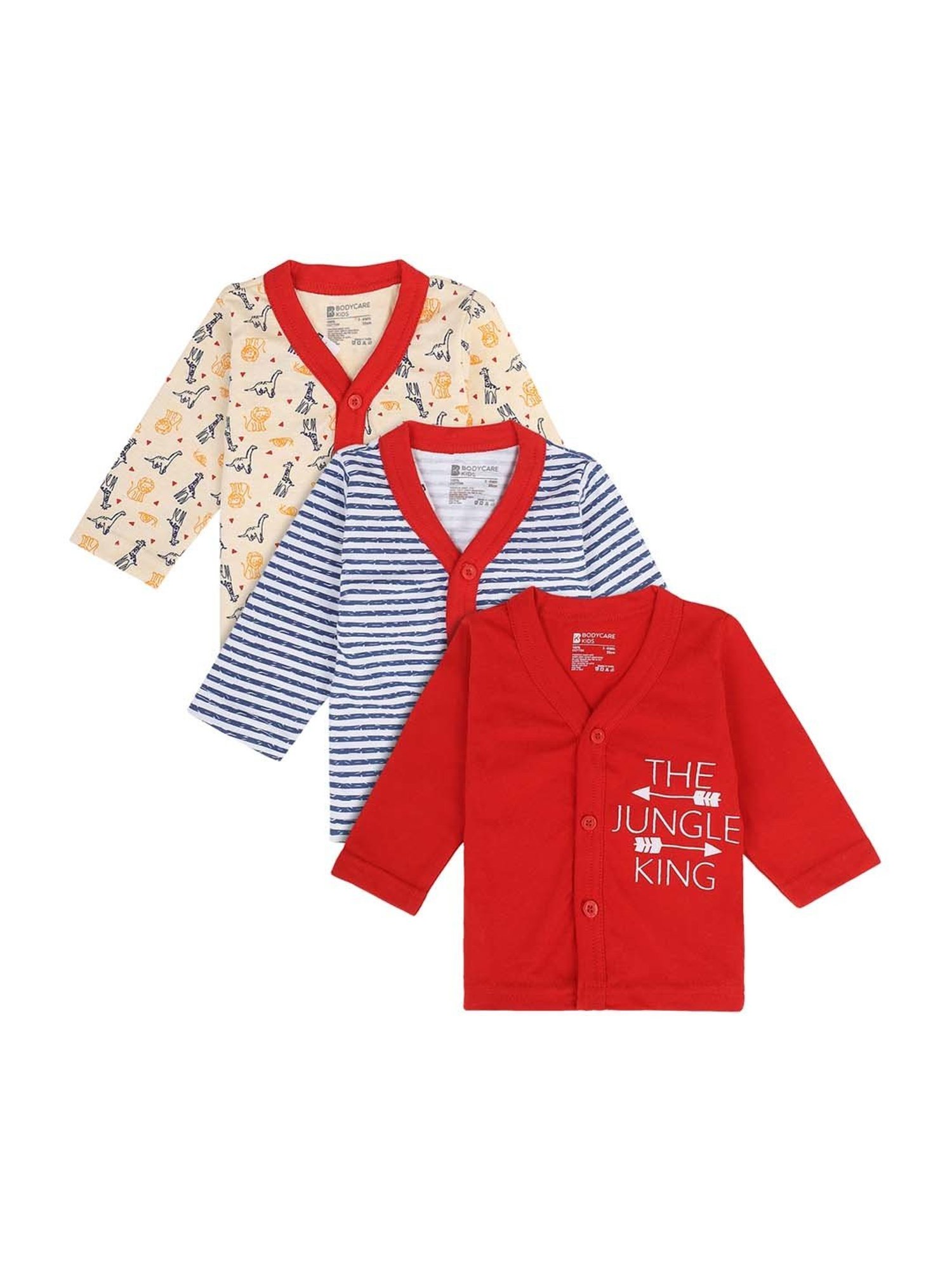 Bodycare Kids Multicolor Cotton Printed T-Shirt (Pack of 3)