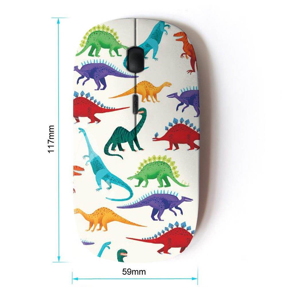 KOOLmouse [ Optical 2.4G Wireless Mouse ] [ Dinosaur Pattern White Saurus Kids ]
