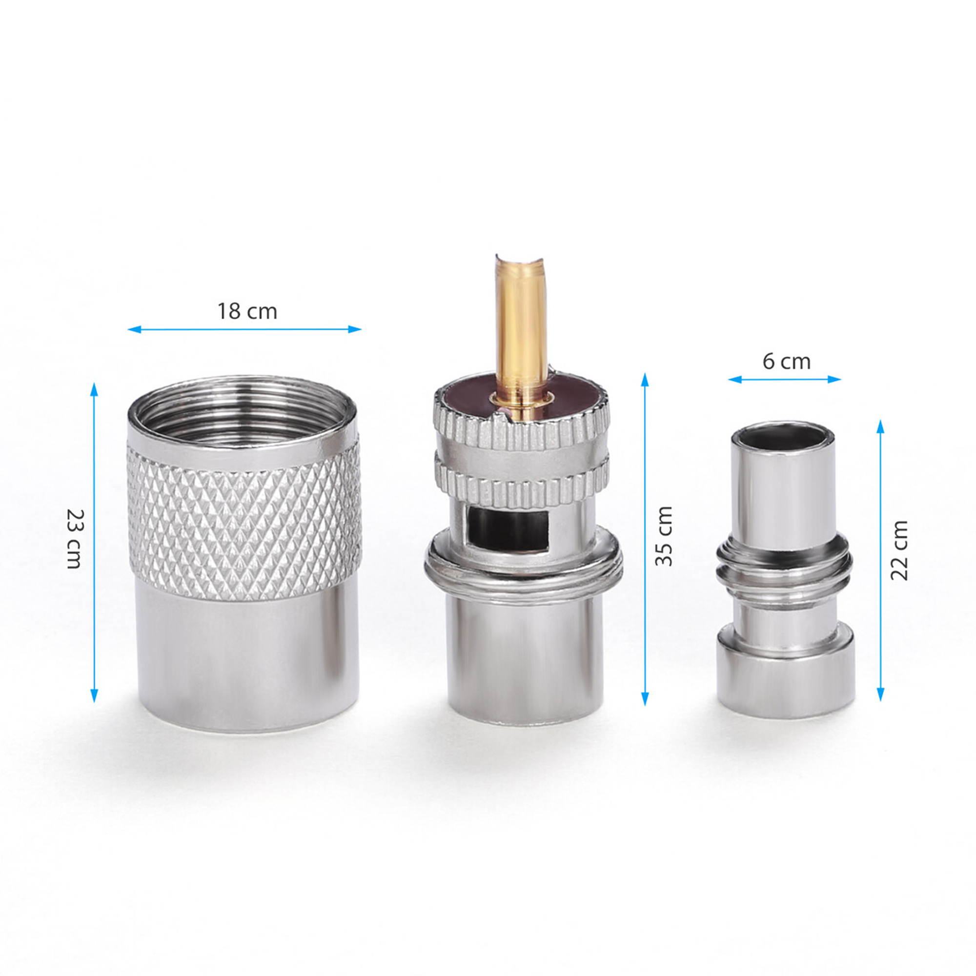 10 Pcs PL259 Solder Connector Plug With Reducer for RG8X Coaxial Coax Cable