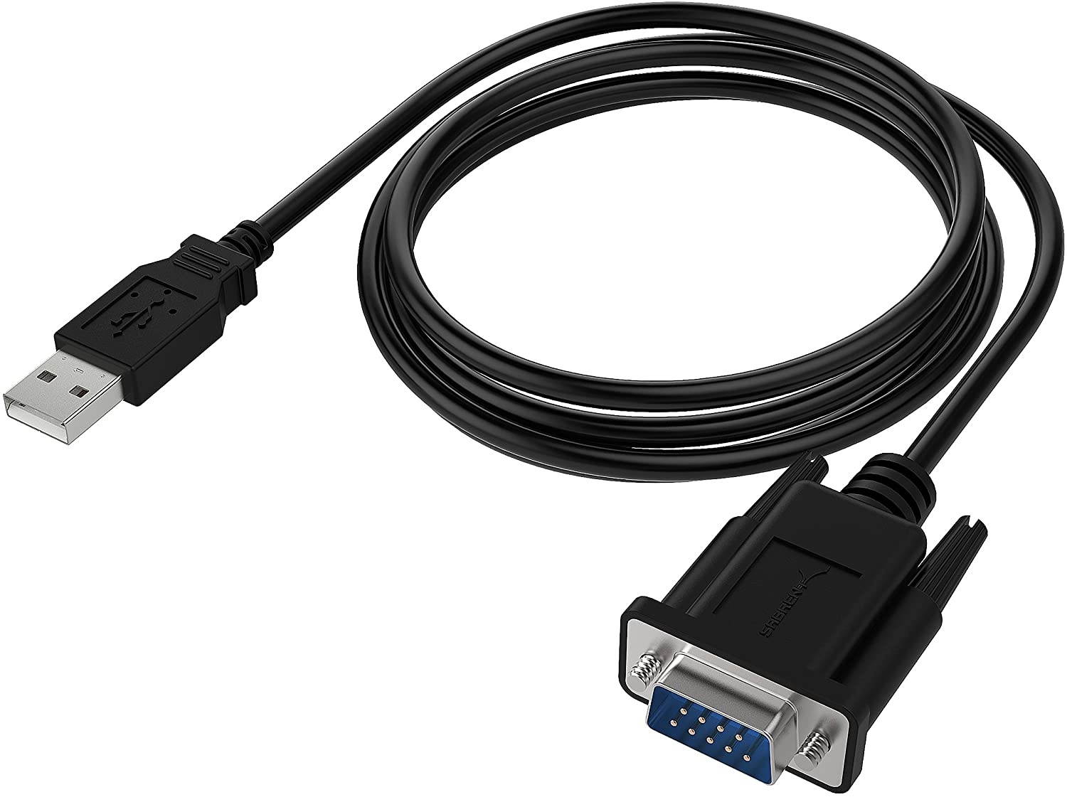 Sabrent USB 2.0 to Serial (9-Pin) DB-9 RS-232 Adapter Cable 6ft Cable [FTDI Chipset] (CB-FTDI)