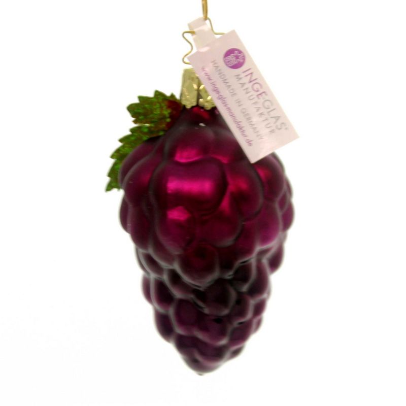 Inge Glas 3.25" Harvest Grapes Ornament Fruit Concord Purple  -  Tree Ornaments