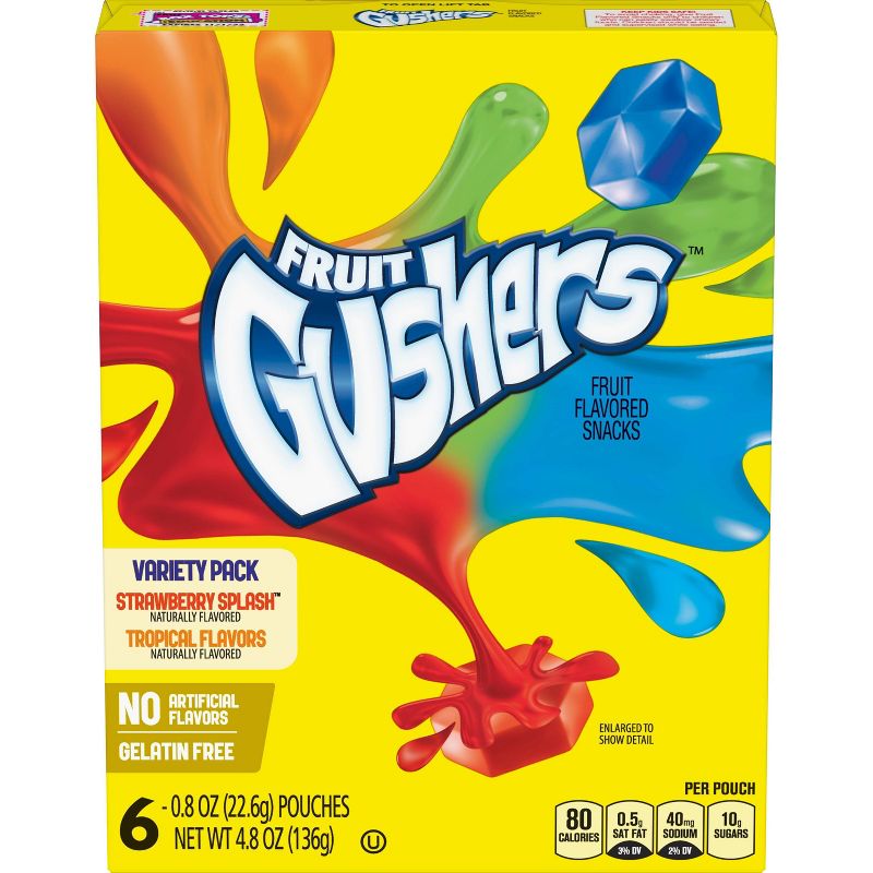 Betty Crocker Fruit Gushers Variety Pack Fruit Flavored Snacks - 6ct