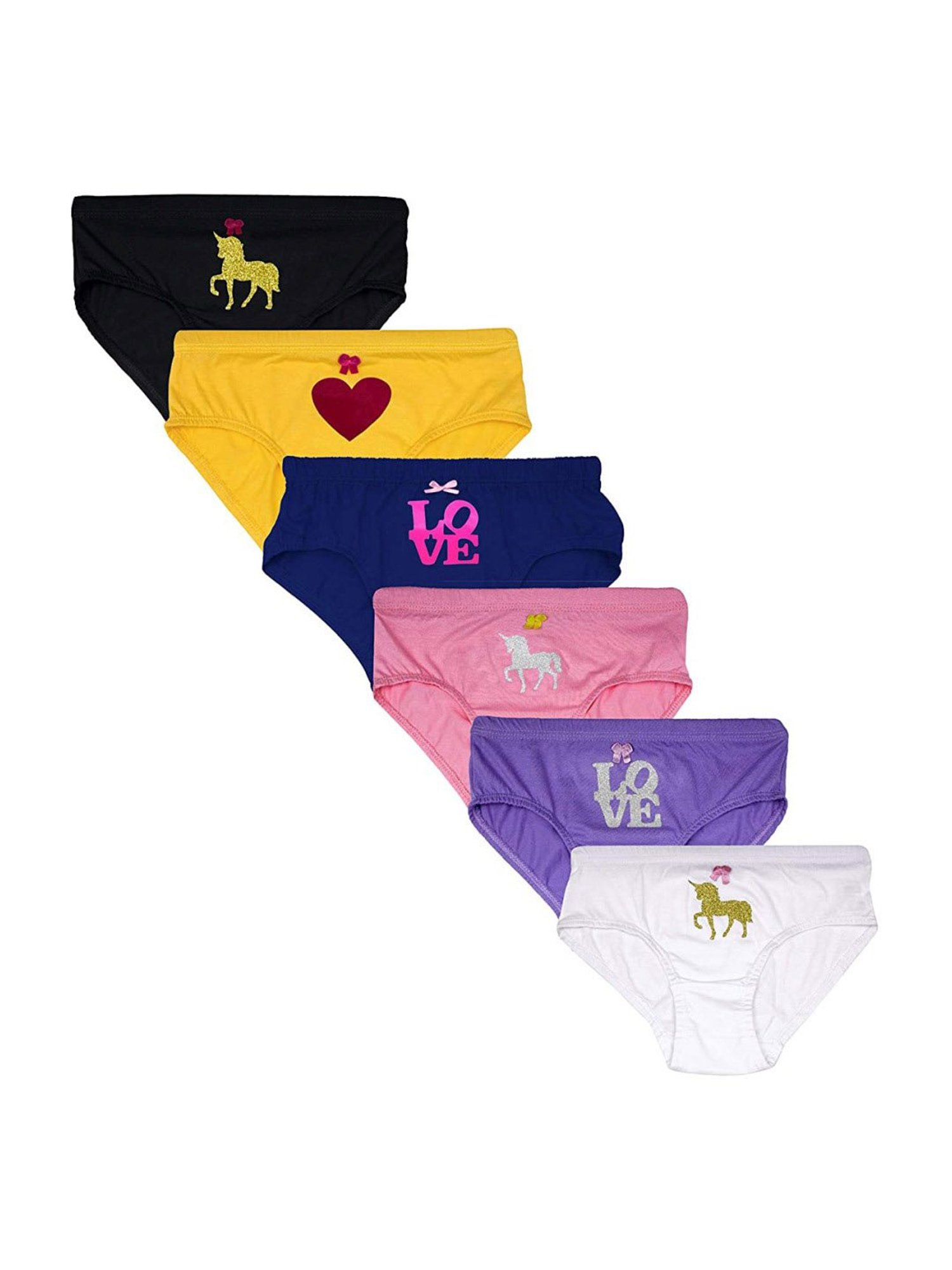 D'chica Kids Multicolor Cotton Printed Panties - Pack of 6