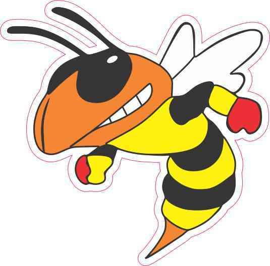 StickerTalk Left-Facing Hornet Mascot Vinyl Sticker, 3.5 inches by 3.5 inches
