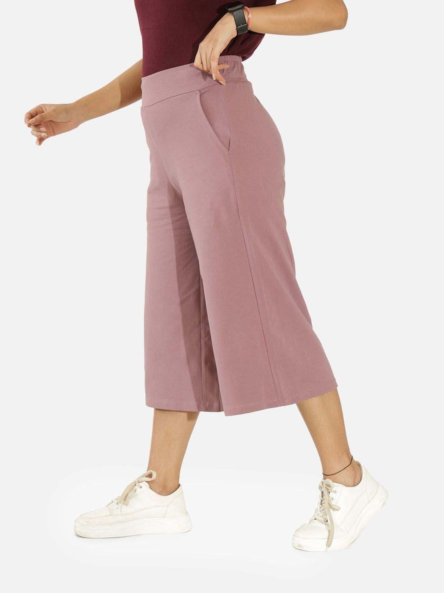 BlissClub Purple Cotton Culottes