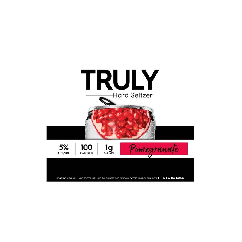 Truly Pomegranate Hard Seltzer - 6pk/12 fl oz Slim Cans