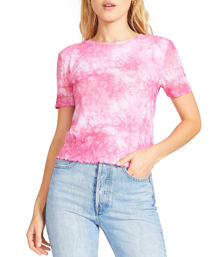 BB Dakota by Steve Madden Daze Inn Crew Neck Tie-Dye Top