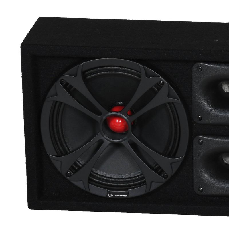 Q Power Chuchero Dual Pre Loaded 10 Inch Speaker Sub Box Enclosure w/ 2 Tweeters