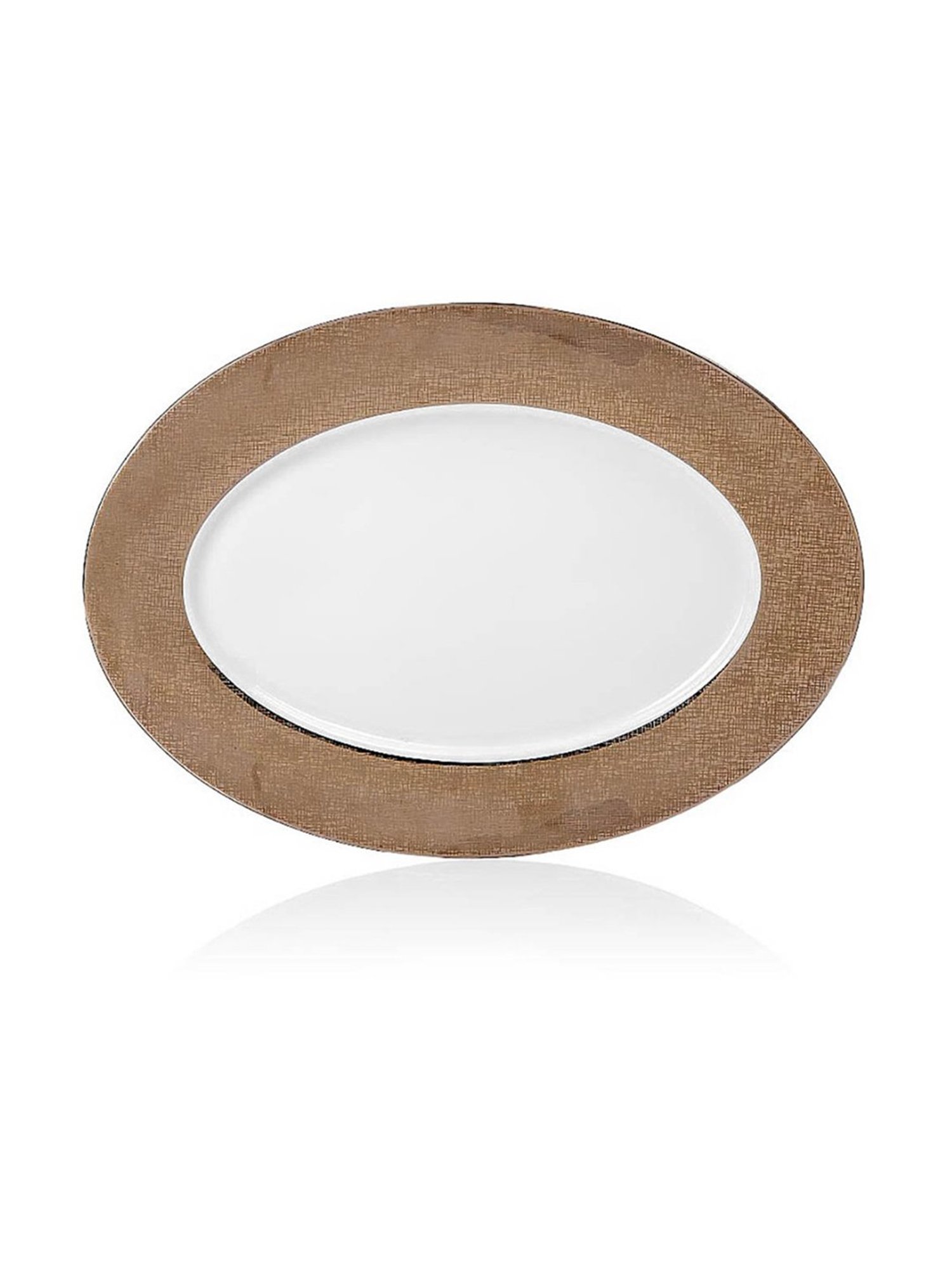 Home4U Taamba Oval Color Bordered Multicolor Fine Bone China Platter