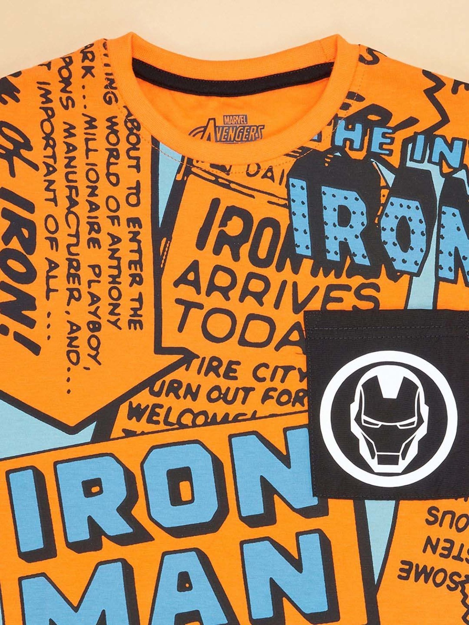 Pantaloons Junior Orange Cotton Printed T-Shirt