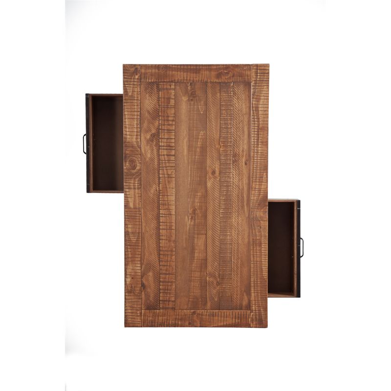 Rustic Wood 2 Drawer Coffee Table Antique Black and Honey - Martin Svensson Home