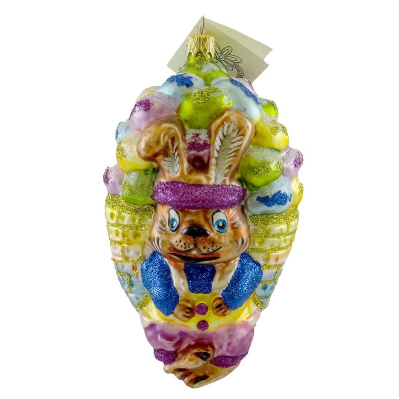 Larry Fraga Delivering The Eggs Ornament Easter Bunny Basket  -  Tree Ornaments