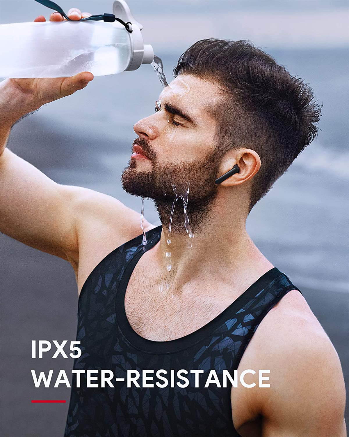 Wireless Headphones, BCMASTER,BC-T03, True Wireless Earbuds with Type C Quick Charge, Immersive Sound, Open and Connect, 24 Hours Playtime, IPX5 Waterproof, Bluetooth 5 for iPhone and Android,Black