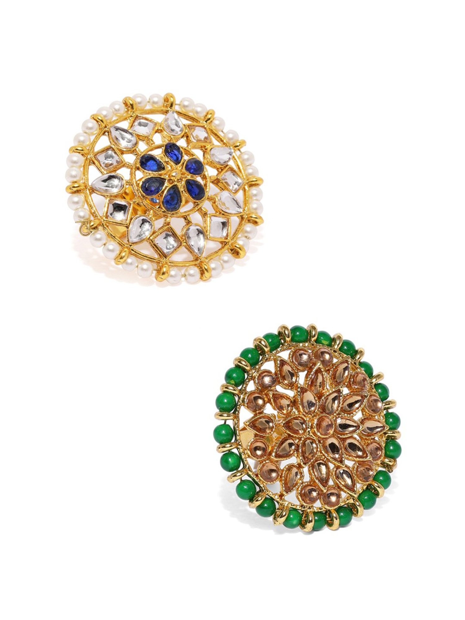 Accessorize London Women's Jewel Embellished Rings Set Of Three White