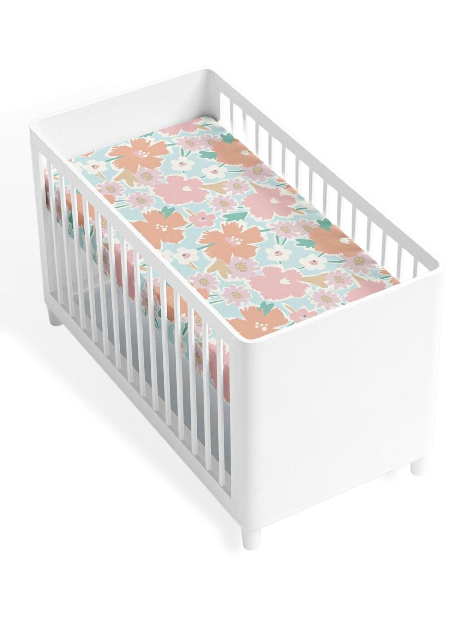 Haus & Kinder Floral Multicolor 186 TC Cotton Crib sheet