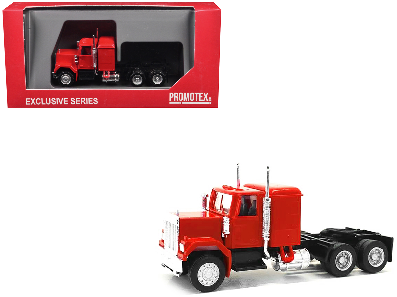 GMC Sleeper Cab Red 1/87 (HO) Plastic Model Car by Promotex