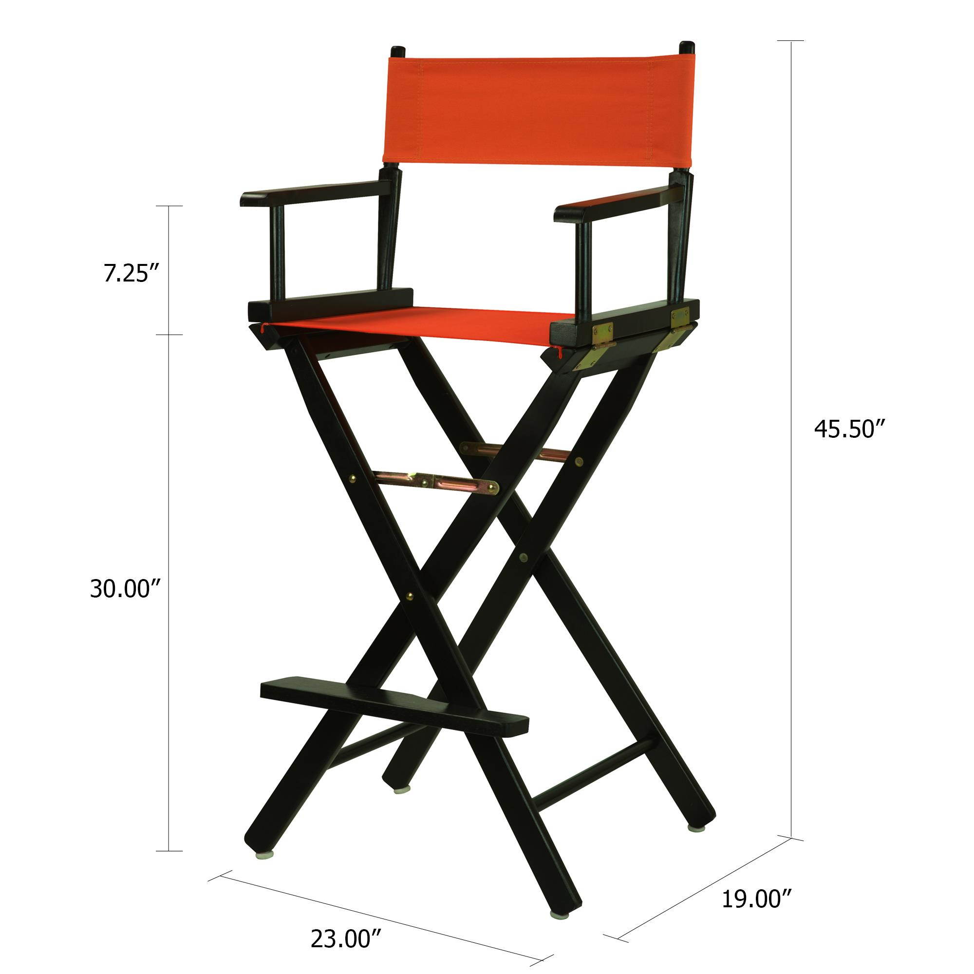 Casual Home 230-02-021-19 30 in. Directors Chair Black Frame with Orange Canvas