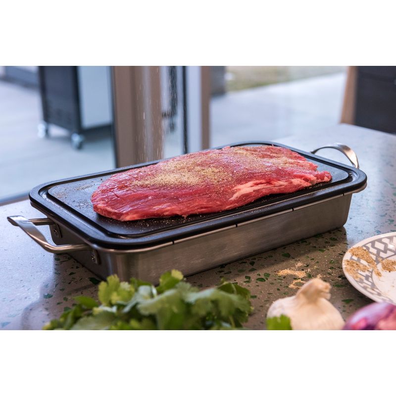 Char-Broil Grill Cookware Deep Dish Pan & Cutting Board - Silver/Black