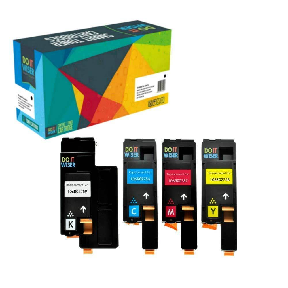 Do It Wiser Compatible Xerox WorkCentre 6027 6025, Phaser 6022 6020 Toner Cartridges (1 Black 106R02759, 1 Cyan 106R02756, 1 Magenta 106R02757, 1 Yellow 106R02758) - 4 Pack