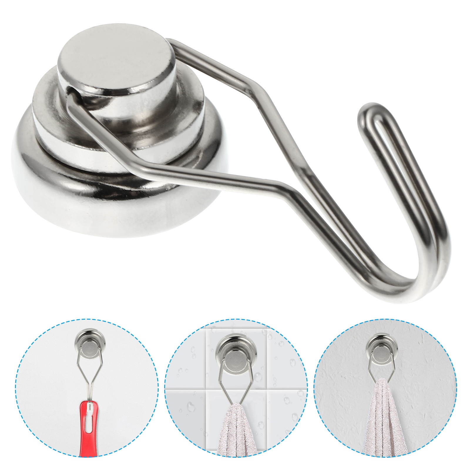 1Pc Strong Magnet Rotary Hook Swivel Swing Magnetic Hook for Home Office (D25)