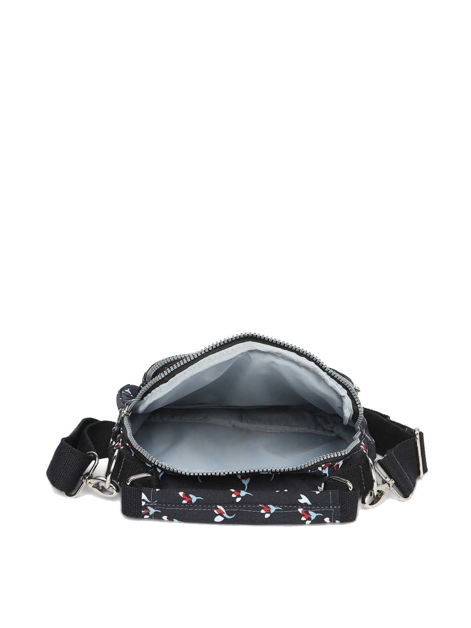Baomi Black Printed Medium Cross Body Bag