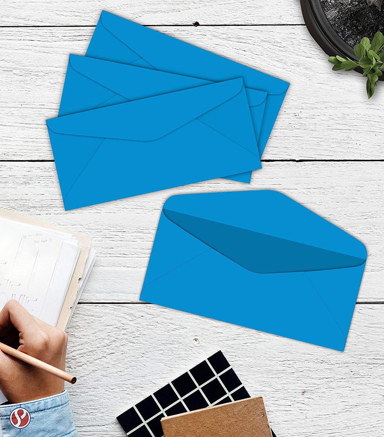 #10 Business Envelopes | 24lb (4 3/4 X 11 inches) | 50 Envelopes Per Pack | Blue