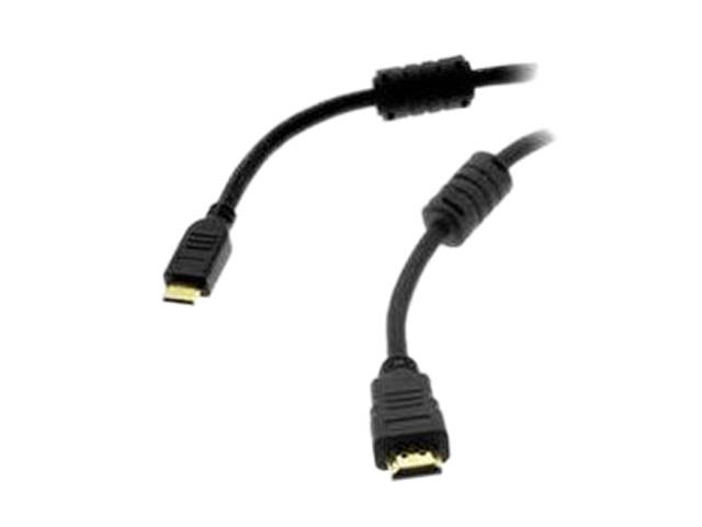 Fuji Labs HDM-MINIBB6BK 6 ft. Gold Plated Connector Mini HDMI to HDMI Black Cable with Ferrite