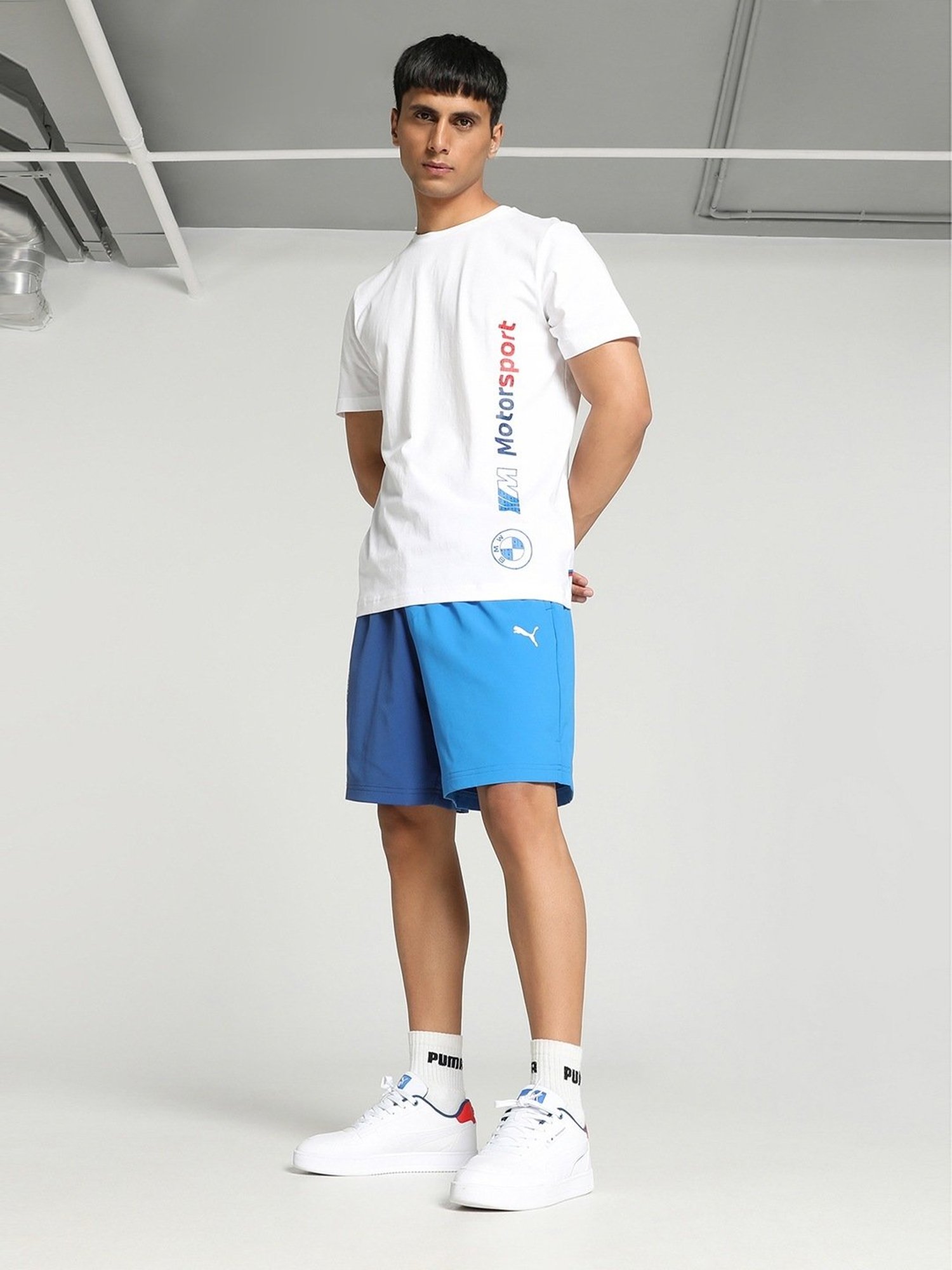 Puma BMW M Motorsport White Cotton Regular Fit Printed Sports T-Shirt