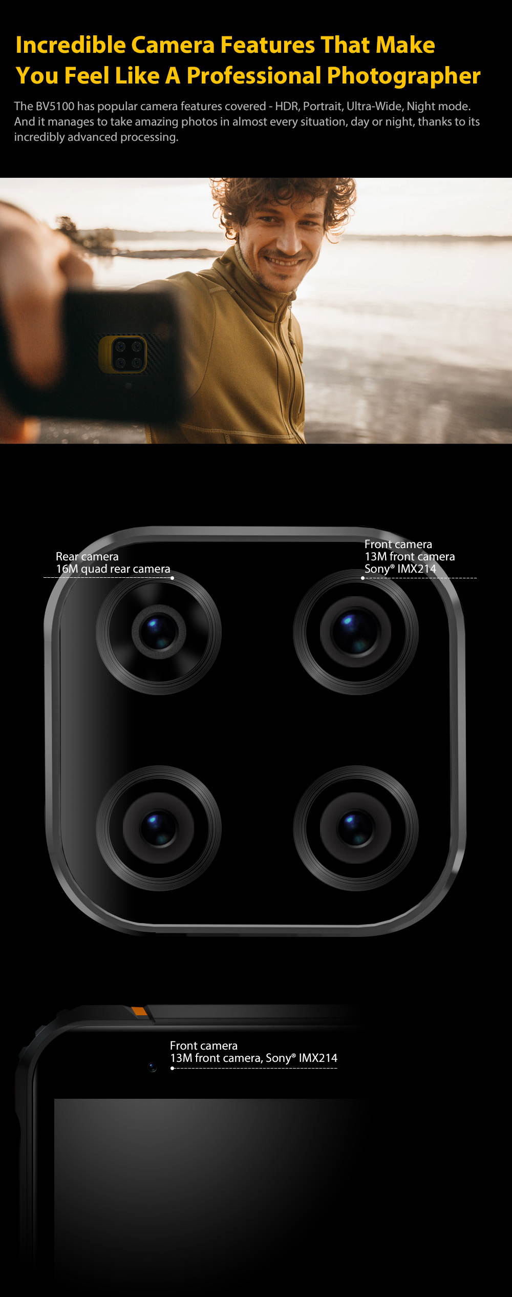 Blackview BV5100 4G Rugged IP68 Android 10 Smartphones, 4GB + 128GB, 16MP + 13MP Camera, Wireless Charging, Unlocked Mobile Phone, HD + 5.7 '', NFC FM Compass