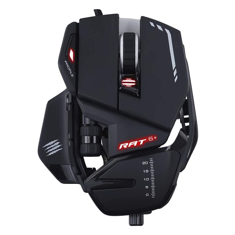 Mad Catz The Authentic R.A.T. 6+ Optical Gaming Mouse, Black ( MR04DCAMBL00 )