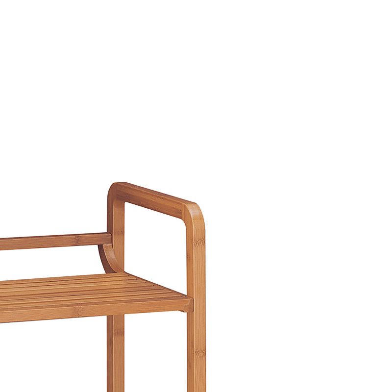 Three Tier Double Wide Bamboo Shelf Brown - Neu Home