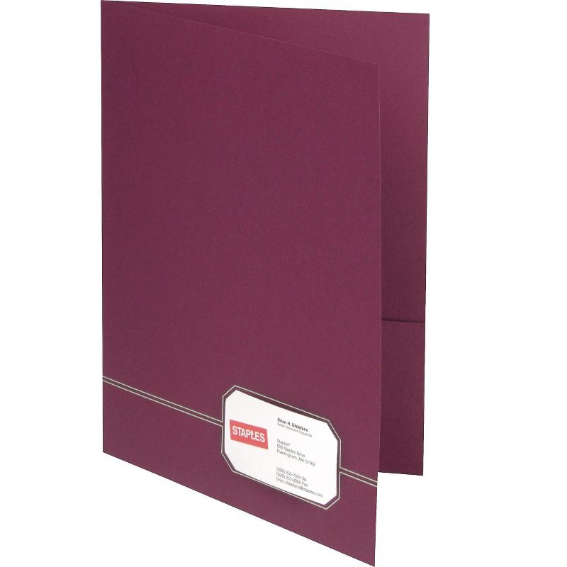 Oxford 2 Pockets Presentation Folder Burgundy/Gold 883860