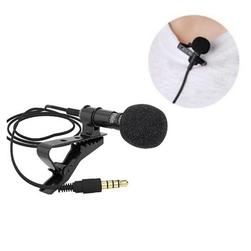 Lavalier Mic Microphone Case For IPhone Smart Phone Recording PC Clip-on Lapel