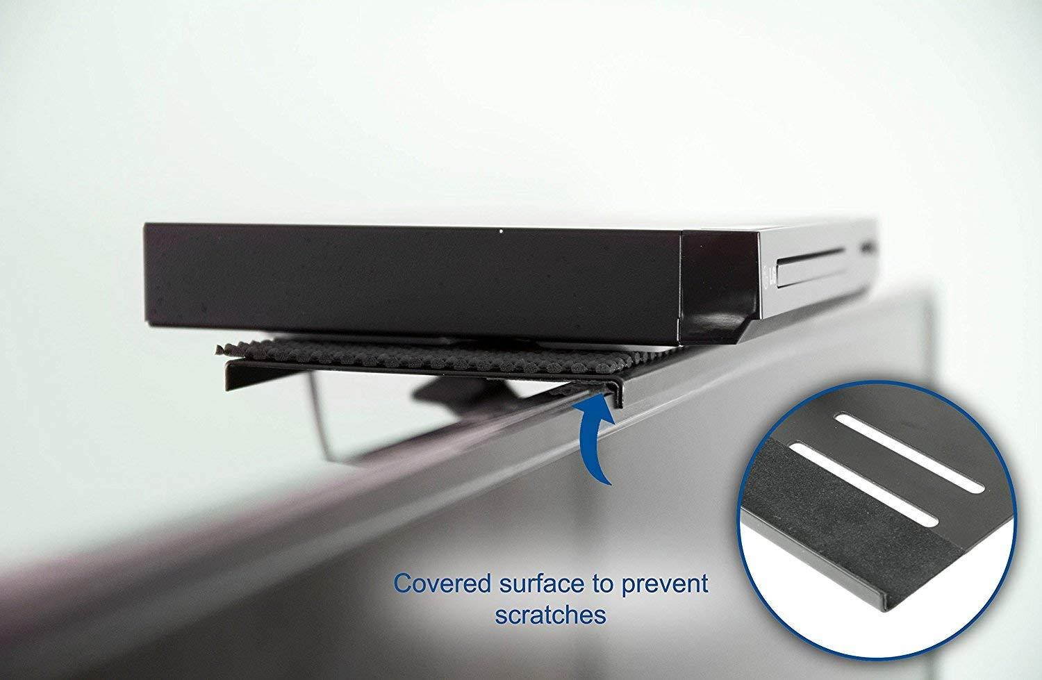 Mount Plus MP-APM-05-01 Top Shelf TV Mounting Bracket 12-inch Wide Platform | Holds Speaker, Streaming Device, Game Console, and More